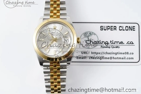 1226 Vibrant DateJust 41 SS YG Polished Bezel KING 1:1 Best Edition 904L Steel Silver Dial on Jubilee Bracelet VR 2224
